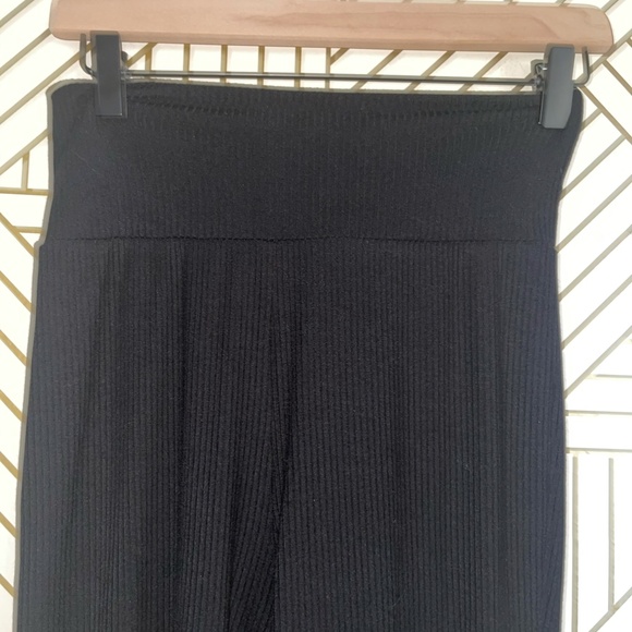 REFORMATION Kassia Tie Waist Rib Pants in Black - Picture 5 of 12